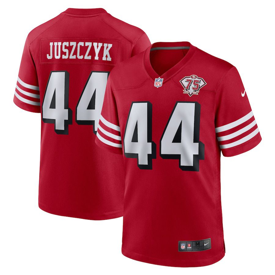 Men San Francisco 49ers #44 Kyle Juszczyk Nike Scarlet 75th Anniversary Alternate Game Player NFL Jersey